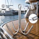 Galvanized Steel 4-Prong Grapnel Anchor – Heavy Duty Reef Anchor for Boat, Kayak, Canoe & Jet Ski Marine Use