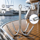 Galvanized Steel 4-Prong Grapnel Anchor – Heavy Duty Reef Anchor for Boat, Kayak, Canoe & Jet Ski Marine Use