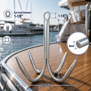 Galvanized Steel 4-Prong Grapnel Anchor – Heavy Duty Reef Anchor for Boat, Kayak, Canoe & Jet Ski Marine Use