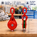Cable Wire Snatch Block Pulley, Single Sheave Yarding Block for Logging, Rigging, Towing, Winching, and Hauling