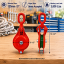 Cable Wire Snatch Block Pulley, Single Sheave Yarding Block for Logging, Rigging, Towing, Winching, and Hauling
