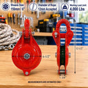 Single Sheave Snatch Yarding Block Pulley with Shackle – Heavy Duty Cable Wire Rope Pulley for Rigging, Lifting & Yarding