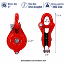 Single Sheave Snatch Yarding Block Pulley with Shackle – Heavy Duty Cable Wire Rope Pulley for Rigging, Lifting & Yarding
