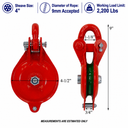Single Sheave Snatch Yarding Block Pulley with Shackle – Heavy Duty Cable Wire Rope Pulley for Rigging, Lifting & Yarding