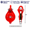 Single Sheave Snatch Yarding Block Pulley with Shackle – Heavy Duty Cable Wire Rope Pulley for Rigging, Lifting & Yarding