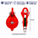 Single Sheave Snatch Yarding Block Pulley with Shackle – Heavy Duty Cable Wire Rope Pulley for Rigging, Lifting & Yarding