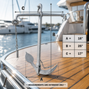 Heavy Duty Hot Dipped Galvanized Foldable Admiralty Anchor, Boat Kedge Anchor for Yacht, Sailboat, Docking, Mooring, and Marine Use