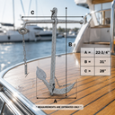 Heavy Duty Hot Dipped Galvanized Foldable Admiralty Anchor, Boat Kedge Anchor for Yacht, Sailboat, Docking, Mooring, and Marine Use