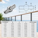 T316 Stainless Steel Double Shank Ball Swage Fitting Terminal, Cable Wire Rope End Fitting - PACK 10
