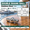 T316 Stainless Steel Double Shank Ball Swage Fitting Terminal, Cable Wire Rope End Fitting - PACK 10