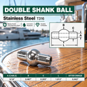 T316 Stainless Steel Double Shank Ball Swage Fitting Terminal, Cable Wire Rope End Fitting - PACK 10