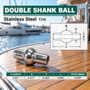 T316 Stainless Steel Double Shank Ball Swage Fitting Terminal, Cable Wire Rope End Fitting - PACK 10
