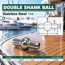 T316 Stainless Steel Double Shank Ball Swage Fitting Terminal, Cable Wire Rope End Fitting - PACK 10
