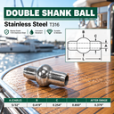 T316 Stainless Steel Double Shank Ball Swage Fitting Terminal, Cable Wire Rope End Fitting - PACK 10