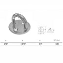 Stainless Steel Round Pad Eye Plate, Welded Formed Marine Boat Rigging Hardware for Wire Cable, Rope, and Deck Use - PACK 6