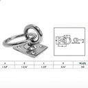 Marine Stainless Steel T304 Square Swivel Pad Eye with Ring, Welded Formed Anchor Plate for Boat, Dock, Tie Down, Rope - PACK 4