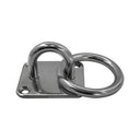 Marine Boat T304 Stainless Steel Square Pad Eye Plate with Welded Ring, Tie Down Anchor Hardware for Rigging, Dock, Deck - PACK 4