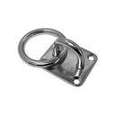 Marine Boat T304 Stainless Steel Square Pad Eye Plate with Welded Ring, Tie Down Anchor Hardware for Rigging, Dock, Deck - PACK 4