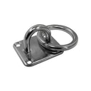 Marine Boat T304 Stainless Steel Square Pad Eye Plate with Welded Ring, Tie Down Anchor Hardware for Rigging, Dock, Deck - PACK 4