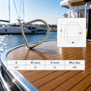 T316 Stainless Steel D Ring for Marine Boat, Yacht Sailing Deck Hardware Connector for Rope, Line, Chain, Strap, Dock - PACK 4