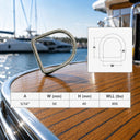 T316 Stainless Steel D Ring for Marine Boat, Yacht Sailing Deck Hardware Connector for Rope, Line, Chain, Strap, Dock - PACK 4