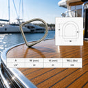 T316 Stainless Steel D Ring for Marine Boat, Yacht Sailing Deck Hardware Connector for Rope, Line, Chain, Strap, Dock - PACK 4