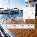 T316 Stainless Steel D Ring for Marine Boat, Yacht Sailing Deck Hardware Connector for Rope, Line, Chain, Strap, Dock - PACK 4