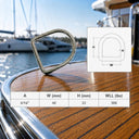 T316 Stainless Steel D Ring for Marine Boat, Yacht Sailing Deck Hardware Connector for Rope, Line, Chain, Strap, Dock - PACK 4