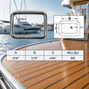 Mil Spec Marine Boat T316 Stainless Steel Rectangle Ring Link for Sailing, Rigging, Webbing, Straps, and Tie Down - PACK 4