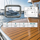 Mil Spec Marine Boat T316 Stainless Steel Rectangle Ring Link for Sailing, Rigging, Webbing, Straps, and Tie Down - PACK 4