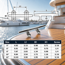 T316 Stainless Steel Flat Top Blue Water Cleat for Marine Boat, Dock, Deck, Rope Tie Down, Mooring Line, Yacht - PACK 4