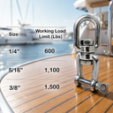 T316 Stainless Steel Eye Jaw Swivel for Marine Boat Mooring, Heavy Duty Anchor Swivel Connector for Chain, Rope, Dock, and Rigging Use