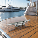 T316 Stainless Steel Low Flat Cleat for Marine Boat, Flat Top Dock Deck Rope Tie Down Cleat for Yacht, Mooring Line - PACK 4