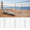 T316 Stainless Steel Swageless Receiver for Marine Boat Cable Wire Rope, Railing End Fitting - PACK 4