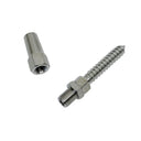 T316 Stainless Steel Swageless Lag Stud Cable Rail Fitting, Marine Boat Wire Rope Railing End Terminal for Wood Posts, Deck, Dock - PACK 4