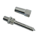 T316 Stainless Steel Swageless Lag Stud Cable Rail Fitting, Marine Boat Wire Rope Railing End Terminal for Wood Posts, Deck, Dock - PACK 4