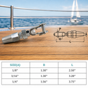 T316 Stainless Steel Swageless Toggle Cable Railing Fitting, Marine Boat Wire Rope Terminal for Deck Rail, Stair Rail - PACK 4