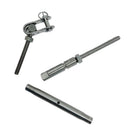 Marine T316 Stainless Steel Swageless Toggle Turnbuckle for Cable Rail Wire Rope, Adjustable Railing Tensioner for Deck, Stair, Dock - PACK 4