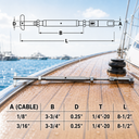 Marine T316 Stainless Steel Swageless and Drop Pin Turnbuckle for Cable Wire Rope, Adjustable Railing Tensioner for Deck, Stair - PACK 4