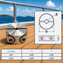 Marine Boat T316 Stainless Steel 2-Part Wire Cable Clamp Stop, Rope Wire Clamp Hardware for Cable Railing, Rigging - PACK 10