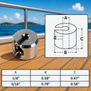 Marine Single Piece Cable Clamp for Railing Rope Wire, T316 Stainless Steel Wire Rope Clamp Hardware for Deck, Dock - PACK 10