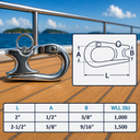 Marine Stainless Steel Rope Sheet Snap Shackle, Quick Release Rope Shackle for Yacht, Sailboat, Dock, Rigging - PACK 4