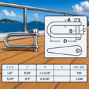 Marine Boat T316 Stainless Steel Halyard Key Shackle with Captive Pin, Sailing Rigging Shackle for Rope, Line - PACK 4