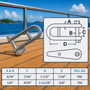 Marine Boat T316 Stainless Steel Halyard Shackle with Captive Pin Cross Bar, Sailing Rigging Hardware - PACK 4