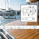 Marine Boat T316 Stainless Steel Halyard Shackle with Captive Pin Cross Bar, Sailing Rigging Hardware - PACK 4