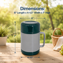 0.6L 18 oz Insulated Food Jar, Double Lid Vacuum Insulated Leakproof Thermal Lunch Container for Soup, Stew, and Meals