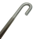 Marine Boat T316 Stainless Steel J Bolt Spring Hook, J-Bolt J Hook Hardware for Rope, Chain, Cable, Dock - PACK 4