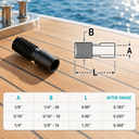 Stainless Steel T316 Black Oxide Swage Insert for 1/8" 3/16" 1/4" Cable Wire Rope, Marine Cable Railing - PACK 10