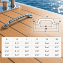Marine T304 Stainless Steel Long Pad Eye, Cable Rigging Plate for Yacht, Boat, Dock, Deck, and Wire Rope Systems - PACK 10
