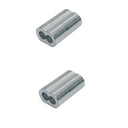 Aluminum Crimping Loop Sleeve for Wire Rope, Double Barrel Ferrule Cable Sleeves for Rigging, Railing, Loop Ends - PACK 10